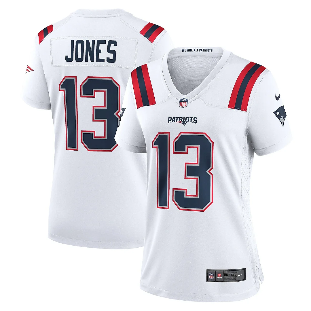 Zennovawear Women's New England Patriots Jack Jones White Game Player Jersey
