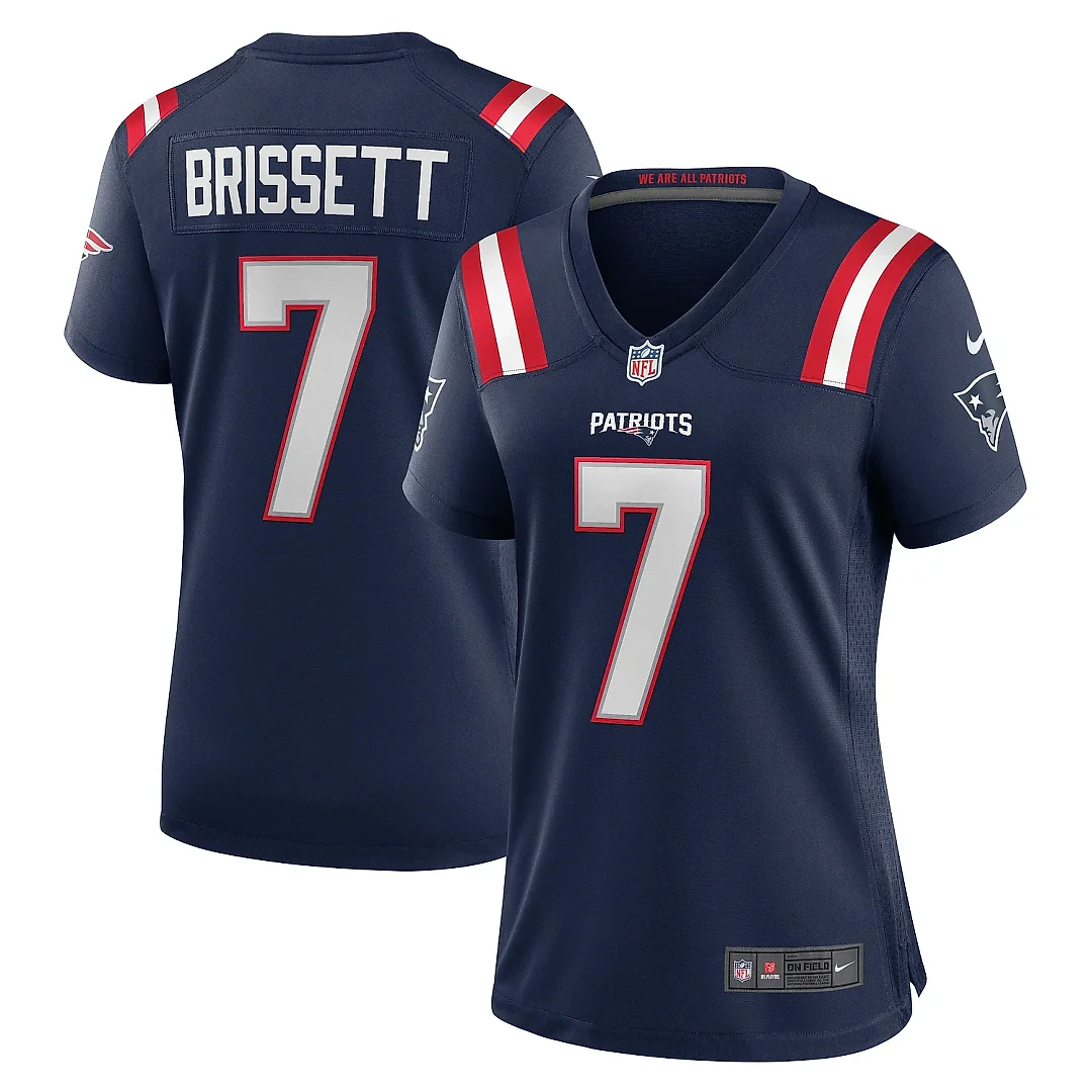 Zennovawear Women's New England Patriots Jacoby Brissett Navy Game Jersey