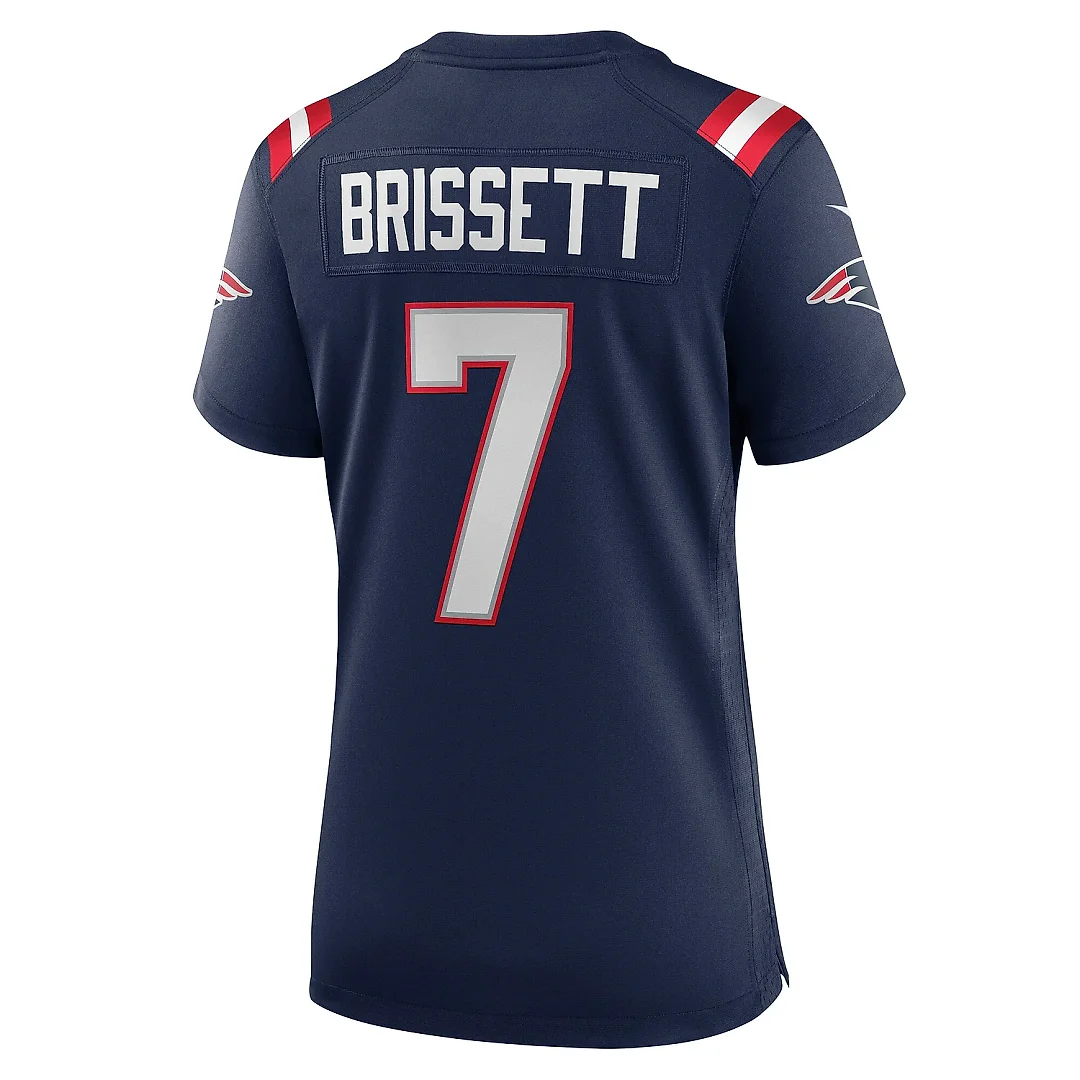 Zennovawear Women's New England Patriots Jacoby Brissett Navy Game Jersey