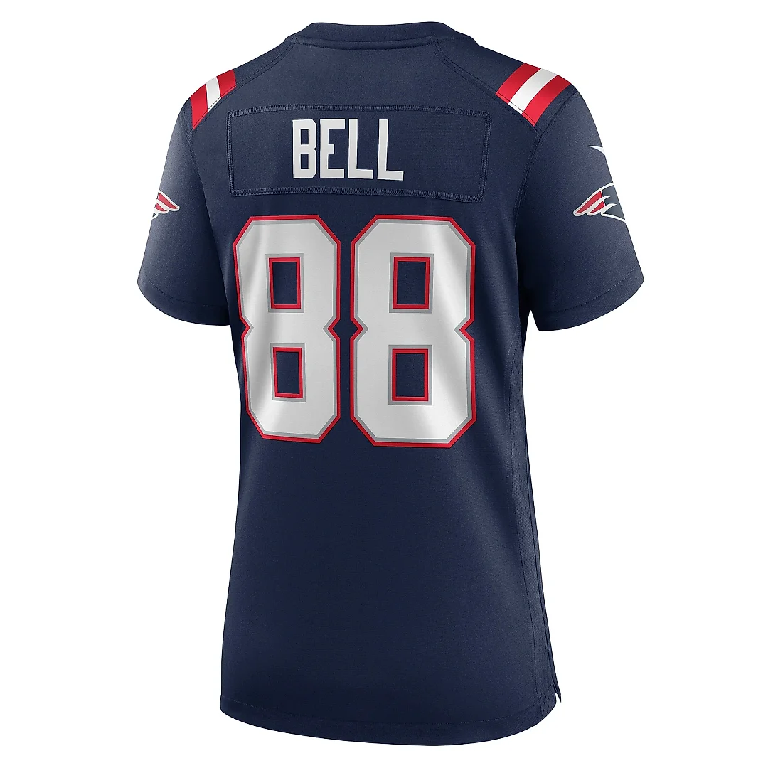 Zennovawear Women's New England Patriots Jaheim Bell Navy Game Jersey