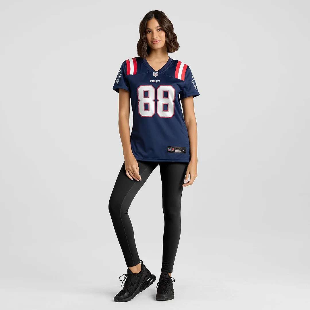 Zennovawear Women's New England Patriots Jaheim Bell Navy Game Jersey