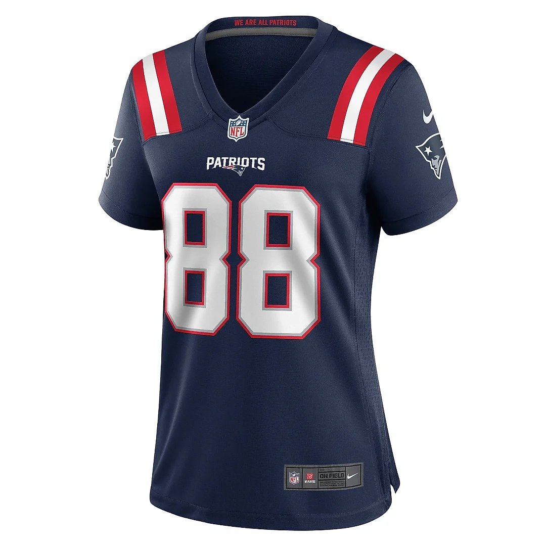 Zennovawear Women's New England Patriots Jaheim Bell Navy Game Jersey