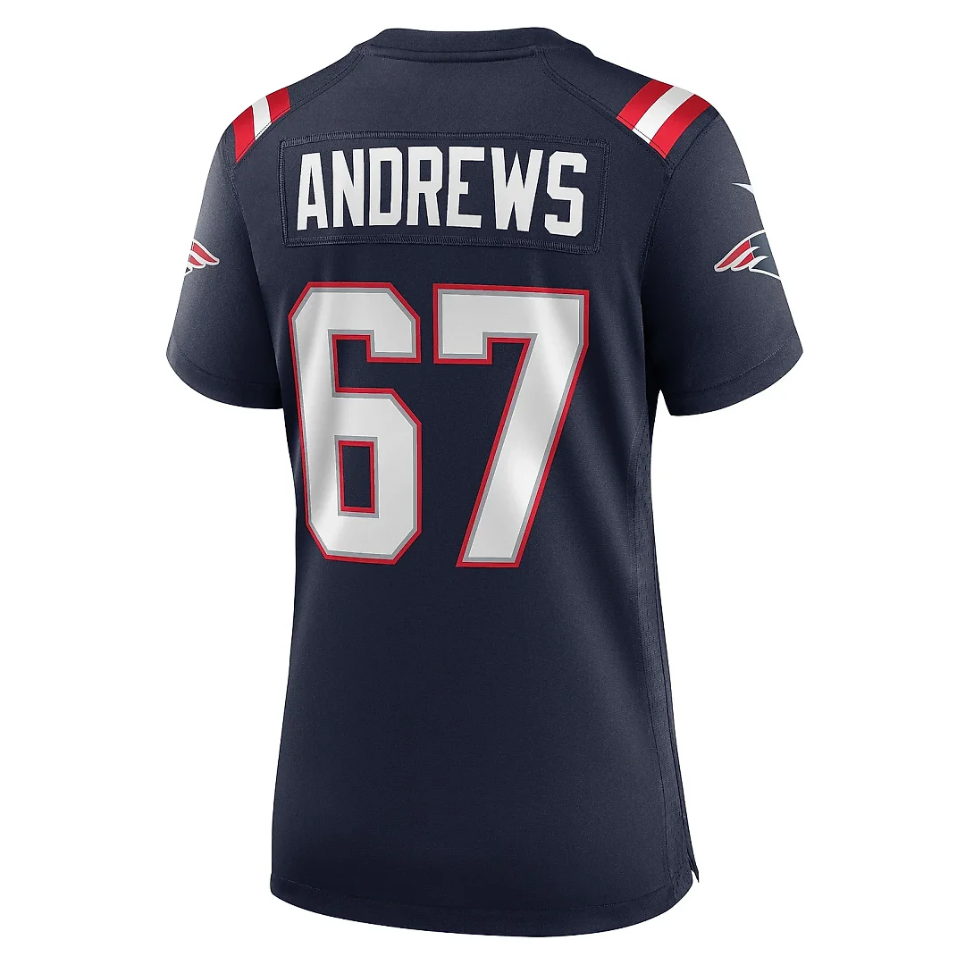 Zennovawear Women's New England Patriots Jake Andrews Navy Team Game Jersey