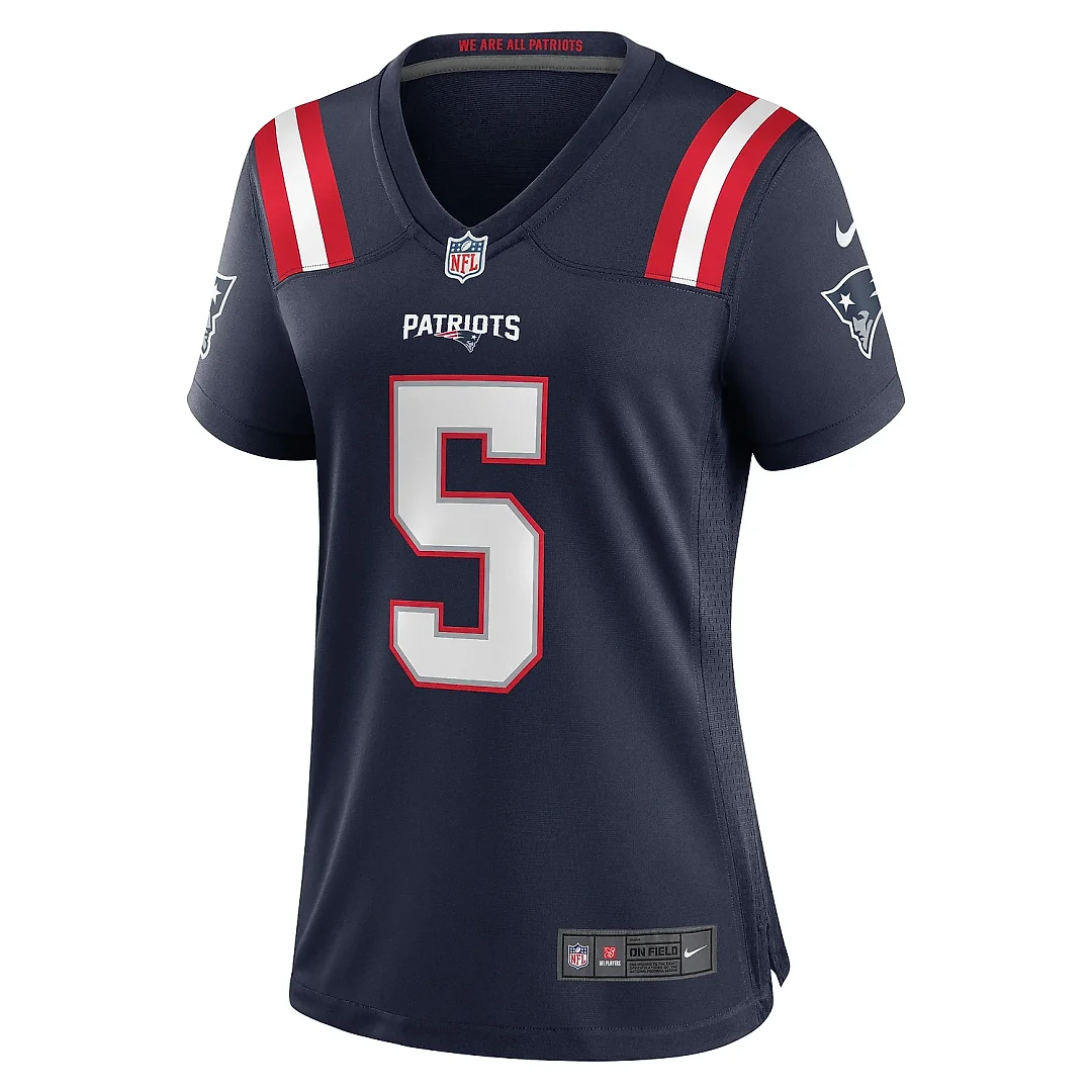 Zennovawear Women's New England Patriots Jalen Reagor Navy Team Game Jersey