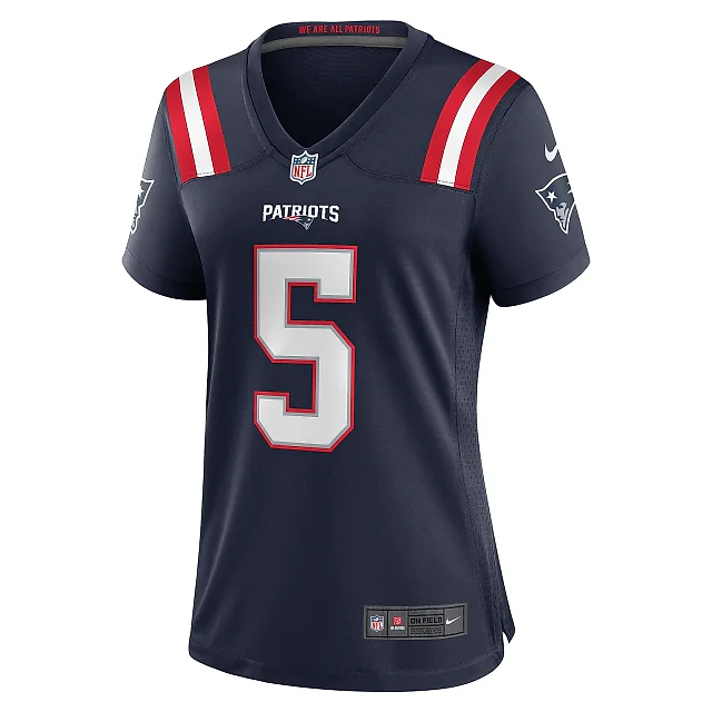 Zennovawear Women's New England Patriots Jalen Reagor Navy Team Game Jersey