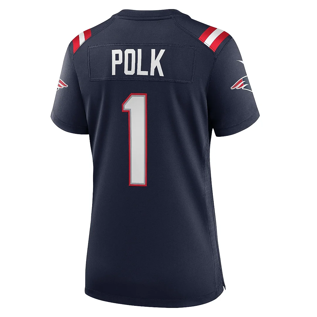 Zennovawear Women's New England Patriots Ja'Lynn Polk Navy Team Game Jersey