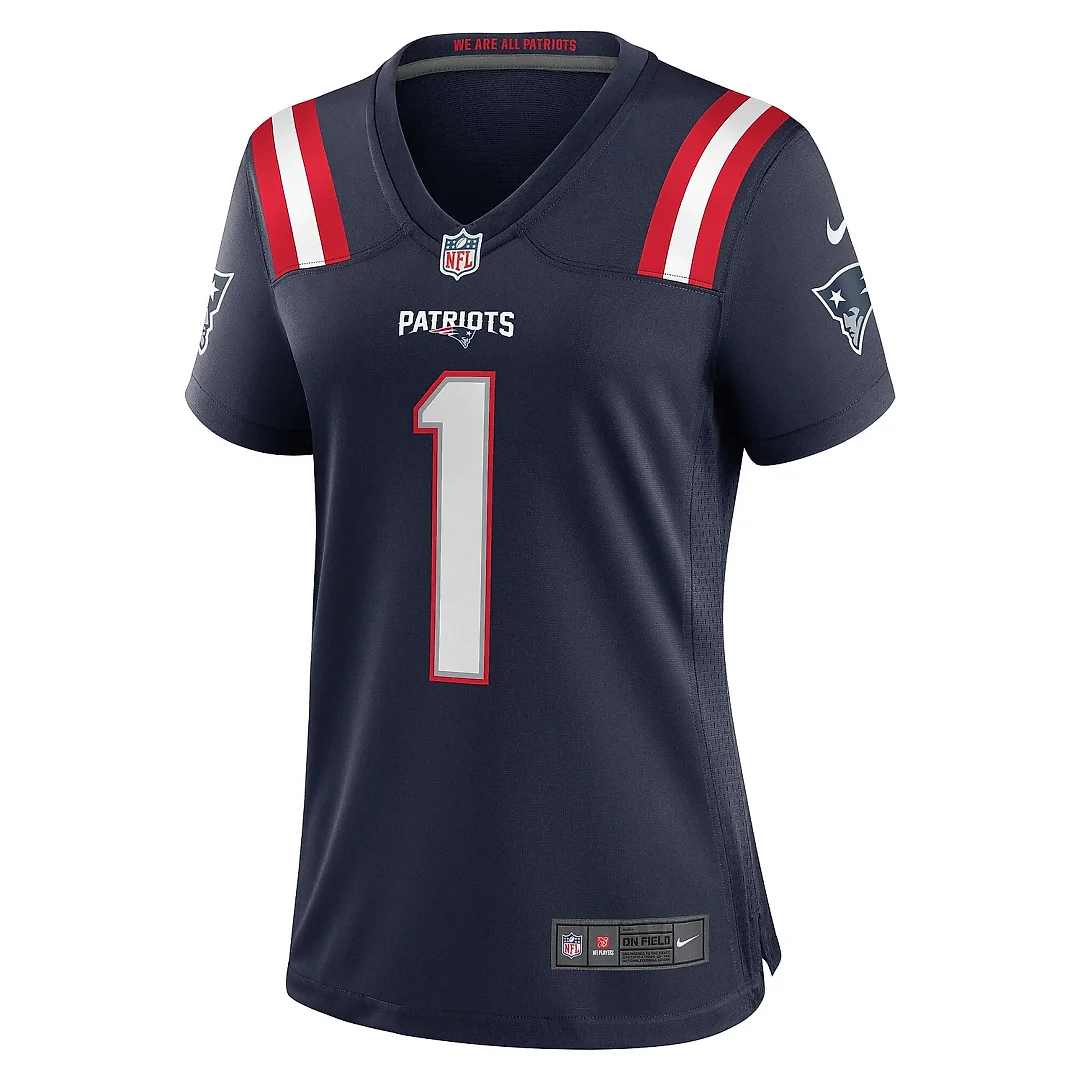 Zennovawear Women's New England Patriots Ja'Lynn Polk Navy Team Game Jersey