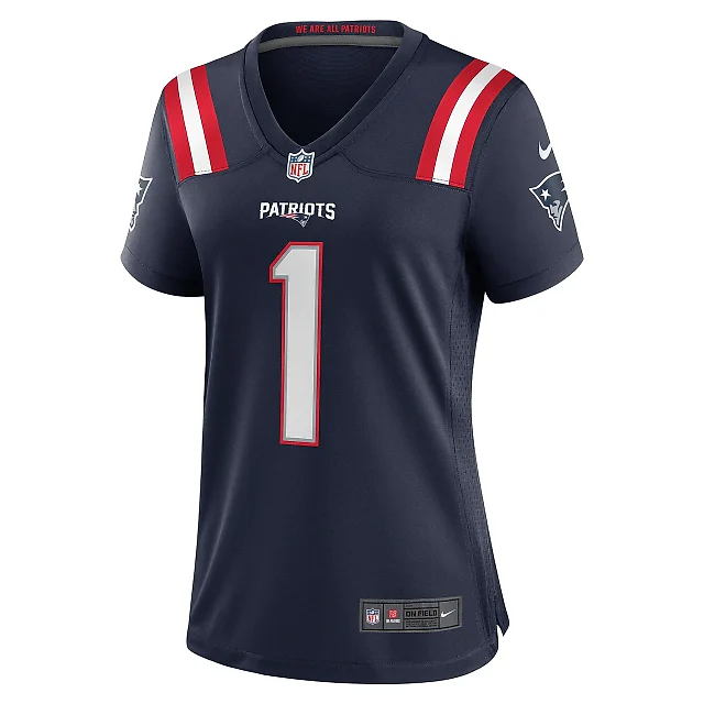 Zennovawear Women's New England Patriots Ja'Lynn Polk Navy Team Game Jersey