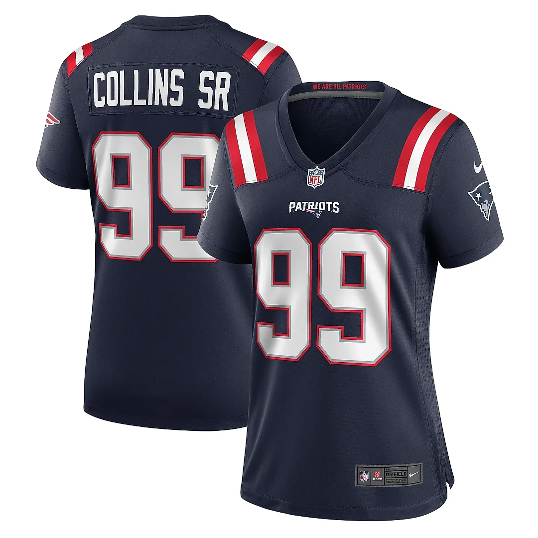 Zennovawear Women's New England Patriots Jamie Collins Sr. Navy Home Game Player Jersey