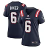 Zennovawear Women's New England Patriots Javon Baker Navy Team Game Jersey