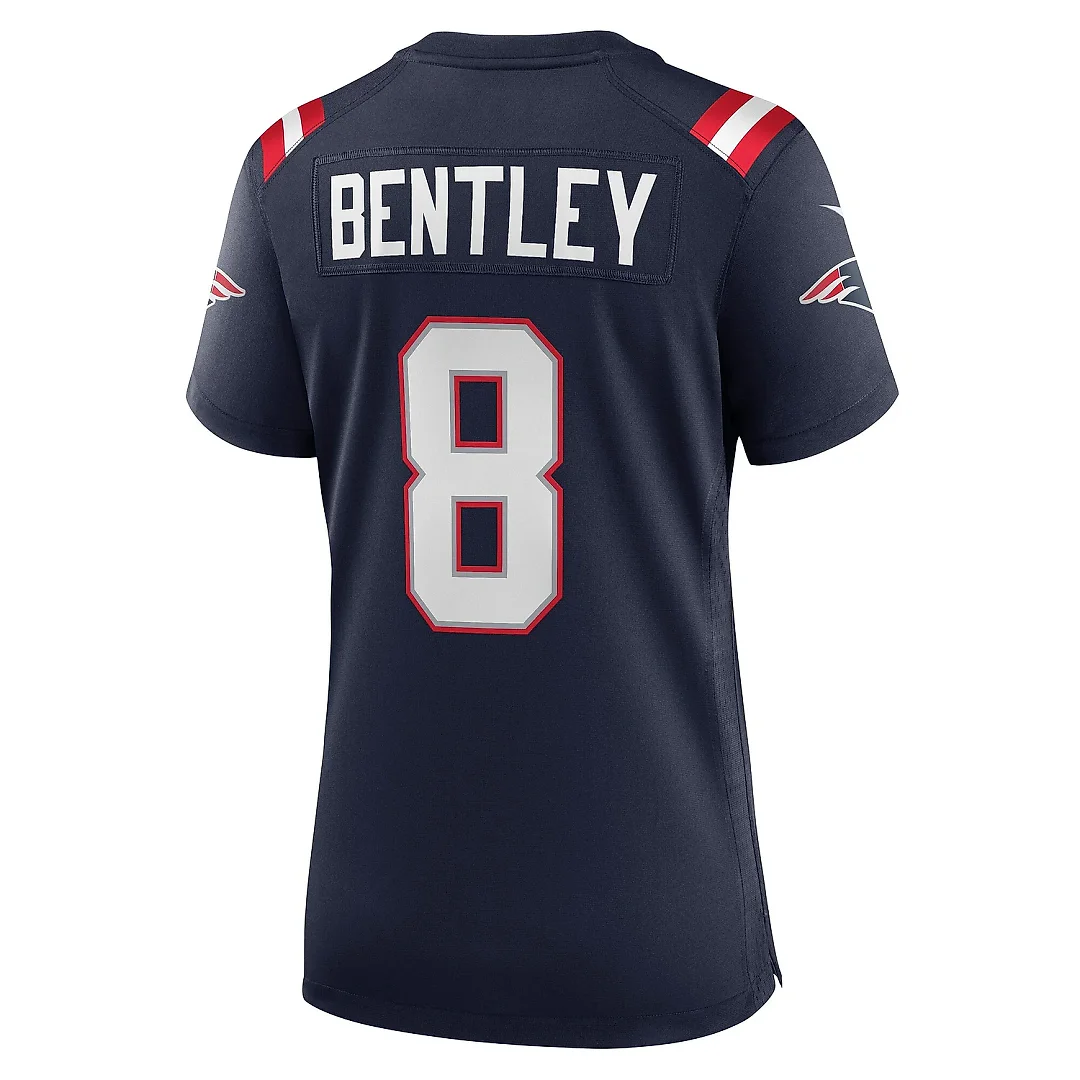 Zennovawear Women's New England Patriots Ja'Whaun Bentley Navy Game Player Jersey