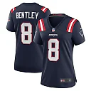 Zennovawear Women's New England Patriots Ja'Whaun Bentley Navy Game Player Jersey