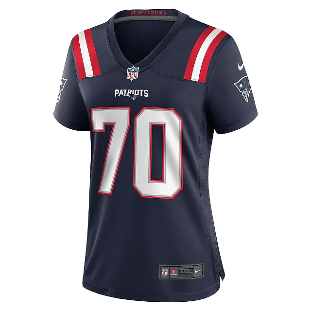 Zennovawear Women's New England Patriots Jeremiah Pharms Jr. Navy Team Game Jersey