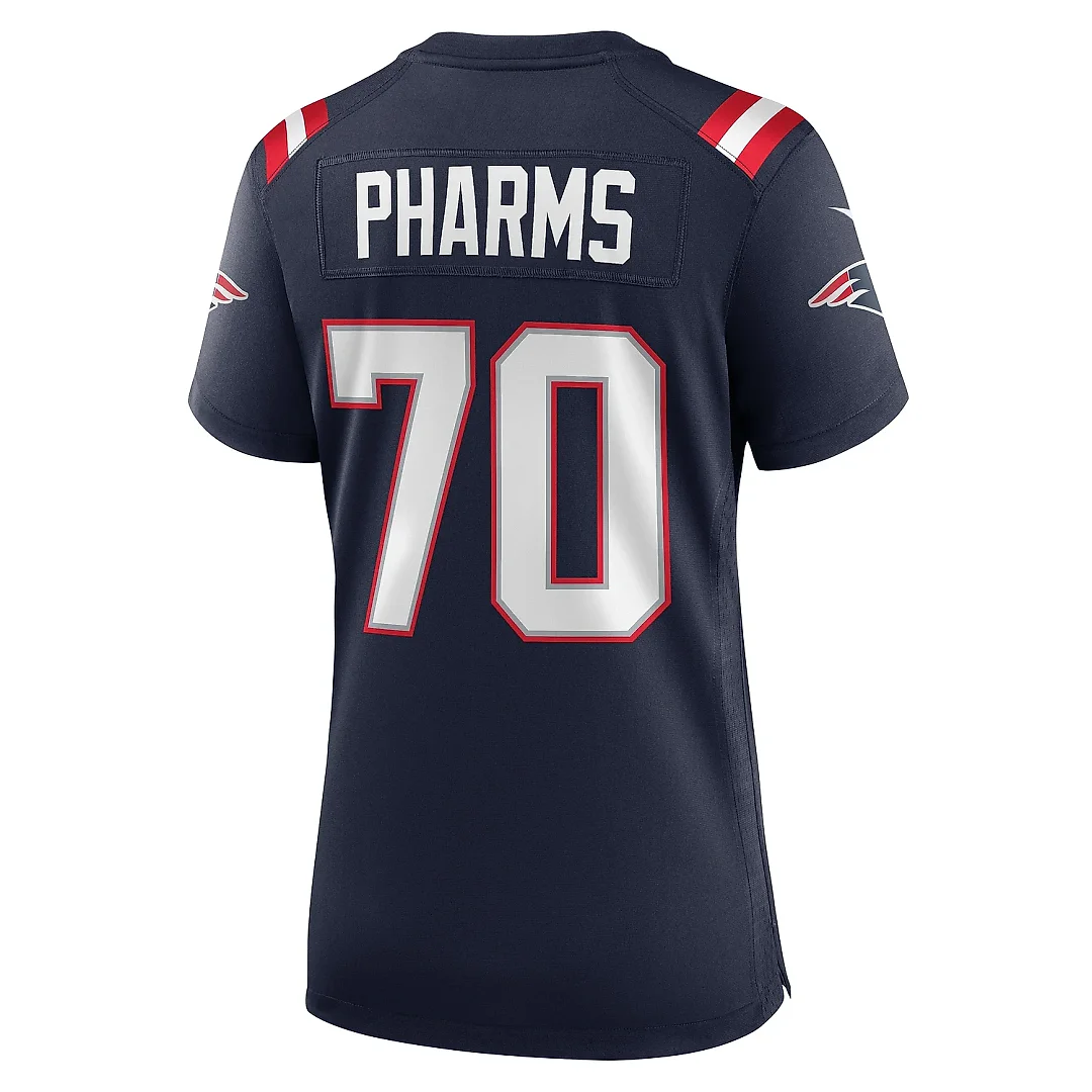 Zennovawear Women's New England Patriots Jeremiah Pharms Jr. Navy Team Game Jersey
