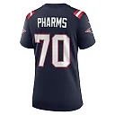 Zennovawear Women's New England Patriots Jeremiah Pharms Jr. Navy Team Game Jersey