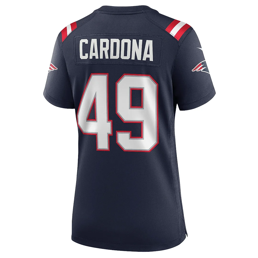 Zennovawear Women's New England Patriots Joe Cardona Navy Game Jersey