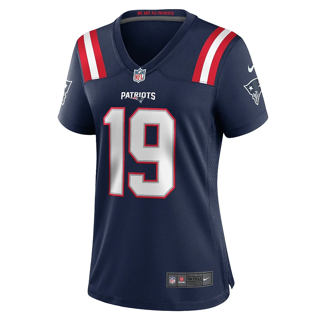 Zennovawear Women's New England Patriots Joe Milton III Navy Game Jersey