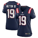 Zennovawear Women's New England Patriots Joe Milton III Navy Game Jersey