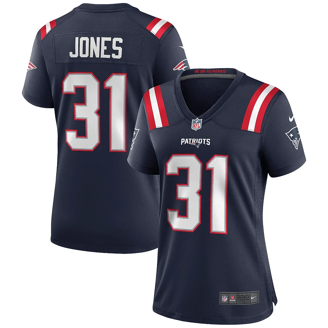 Zennovawear Women's New England Patriots Jonathan Jones Navy Game Jersey