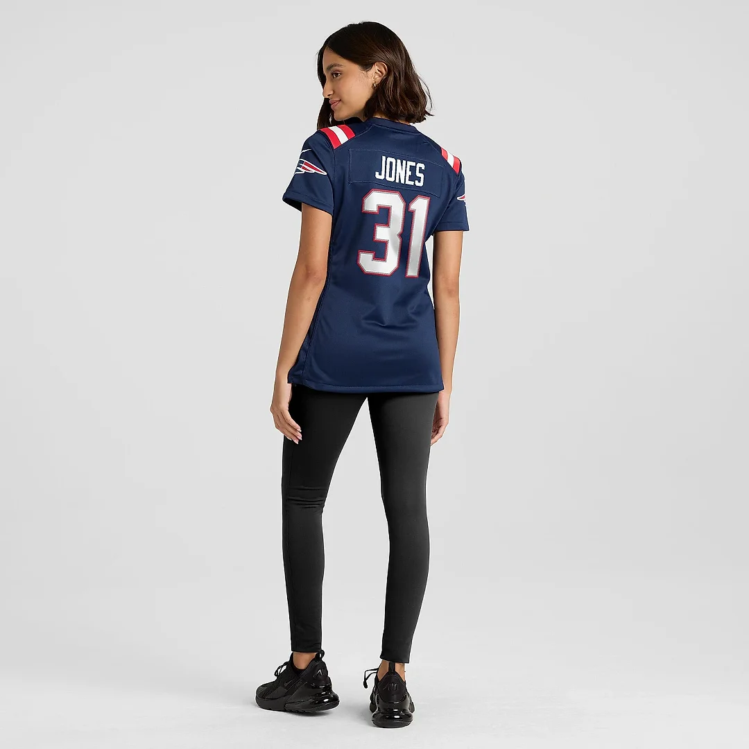 Zennovawear Women's New England Patriots Jonathan Jones Navy Game Jersey