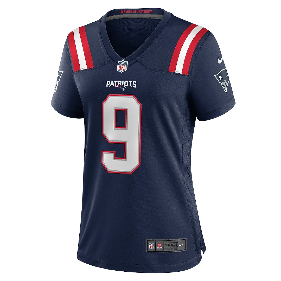 Zennovawear Women's New England Patriots Kayshon Boutte Navy Game Jersey