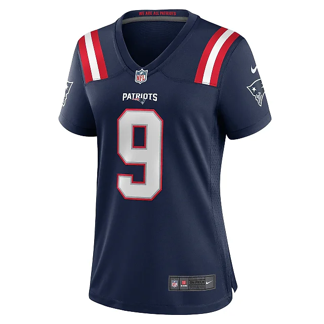 Zennovawear Women's New England Patriots Kayshon Boutte Navy Game Jersey