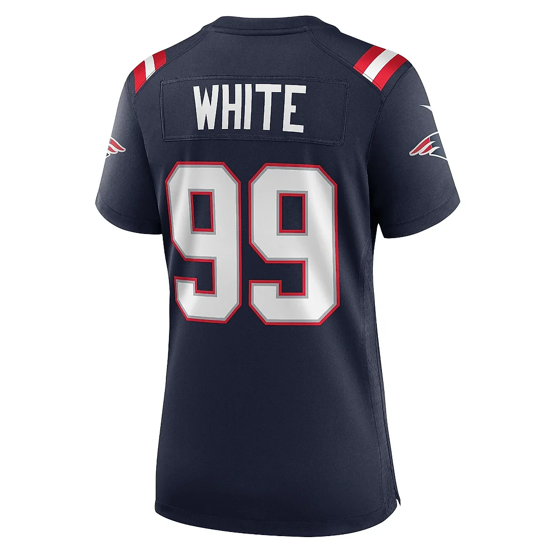 Zennovawear Women's New England Patriots Keion White Navy Team Game Jersey