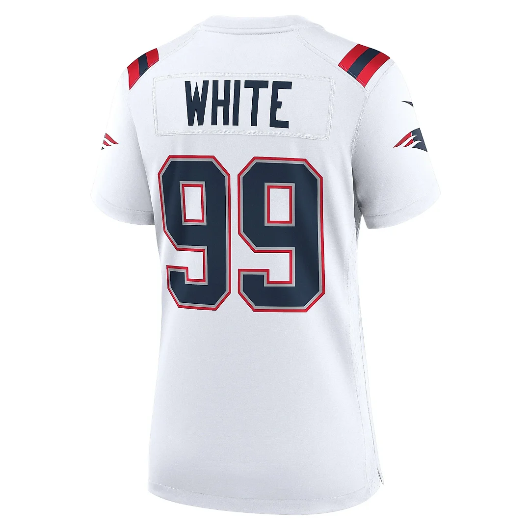Zennovawear Women's New England Patriots Keion White White Game Jersey