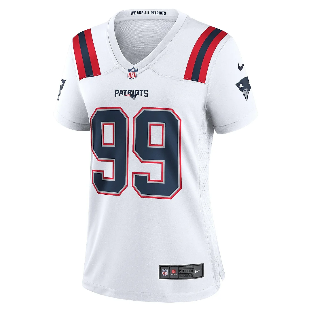 Zennovawear Women's New England Patriots Keion White White Game Jersey