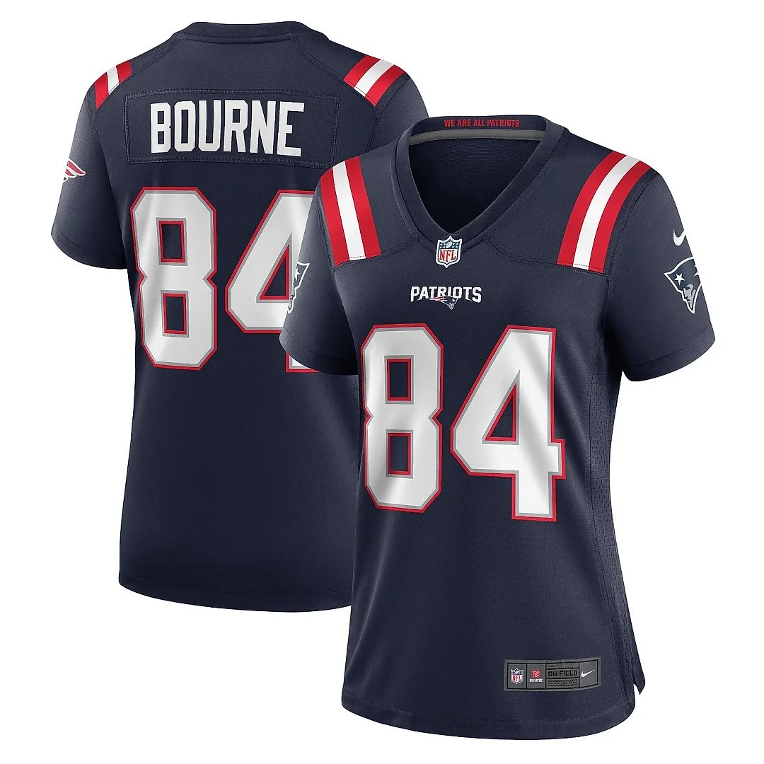 Zennovawear Women's New England Patriots Kendrick Bourne Navy Game Jersey