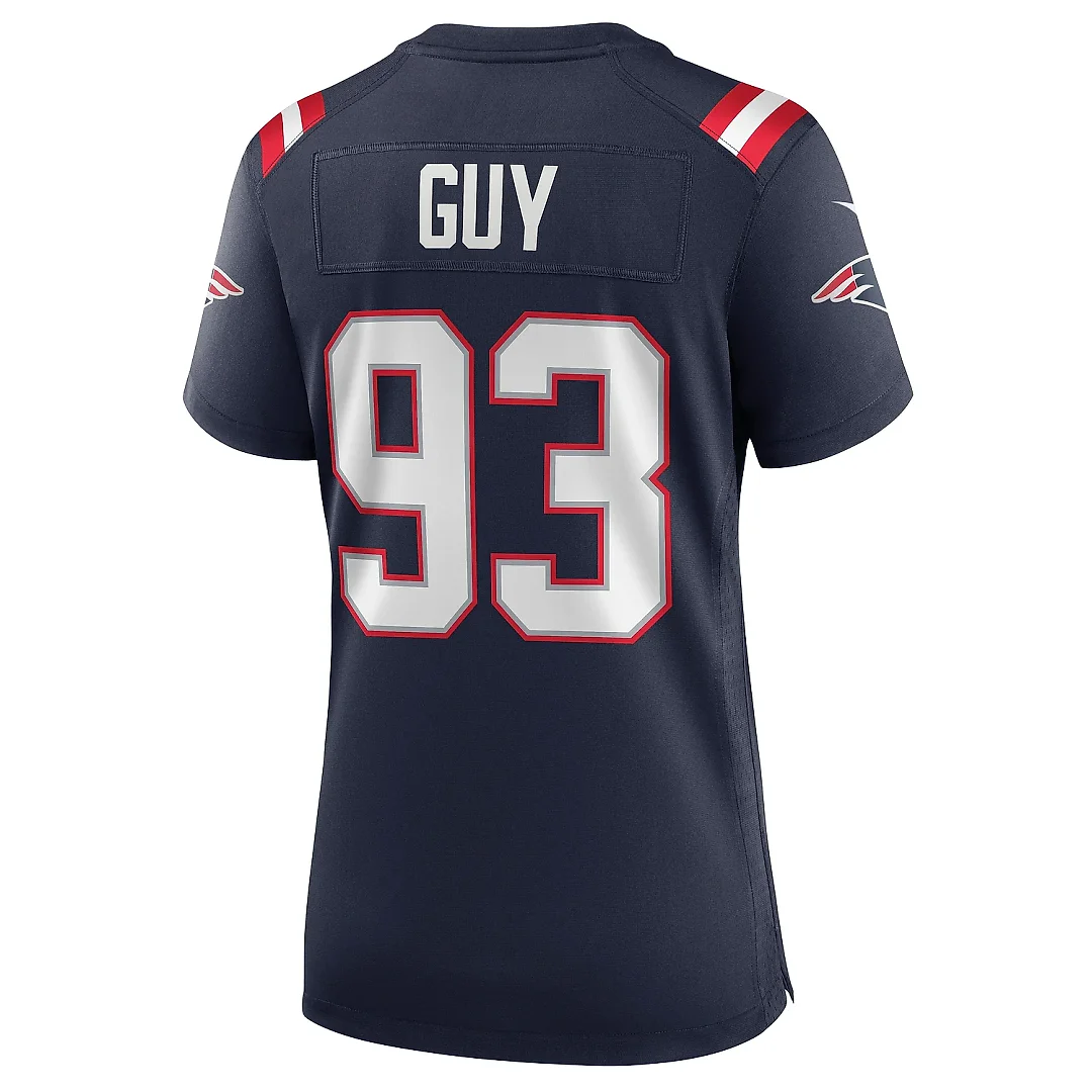 Zennovawear Women's New England Patriots Lawrence Guy Navy Game Jersey