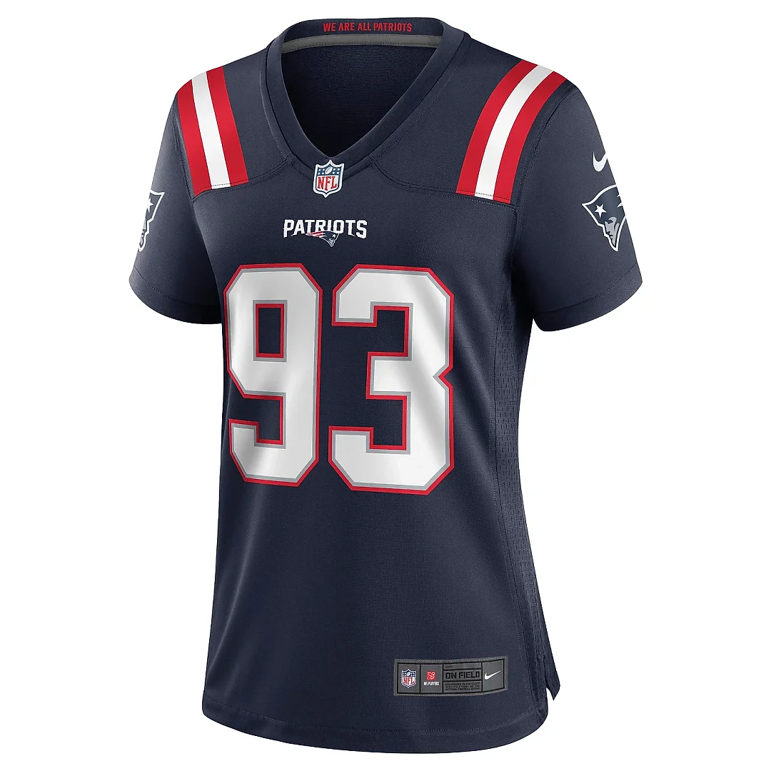 Zennovawear Women's New England Patriots Lawrence Guy Navy Game Jersey