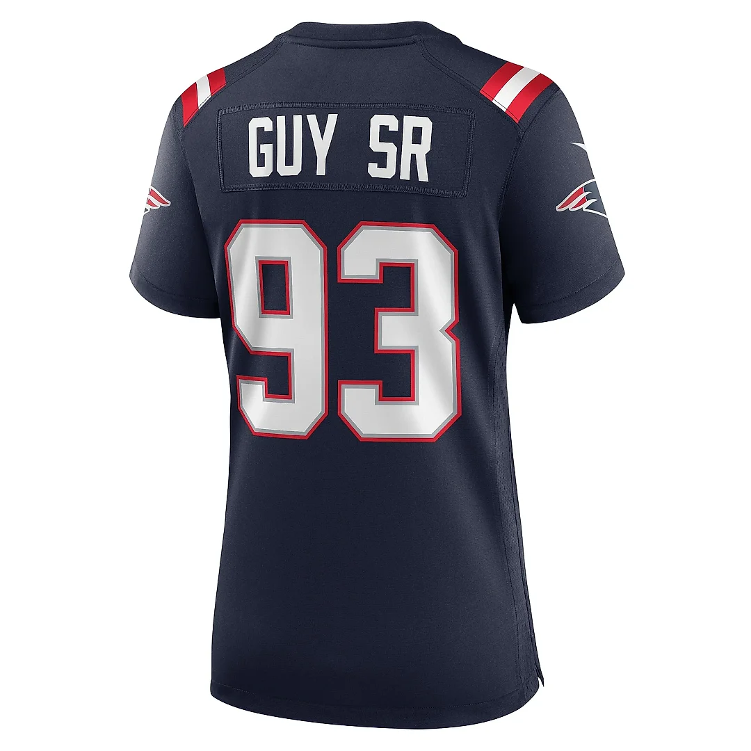 Zennovawear Women's New England Patriots Lawrence Guy Navy Team Game Jersey