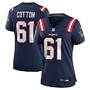 Zennovawear Women's New England Patriots Lester Cotton Sr. Navy Team Game Jersey