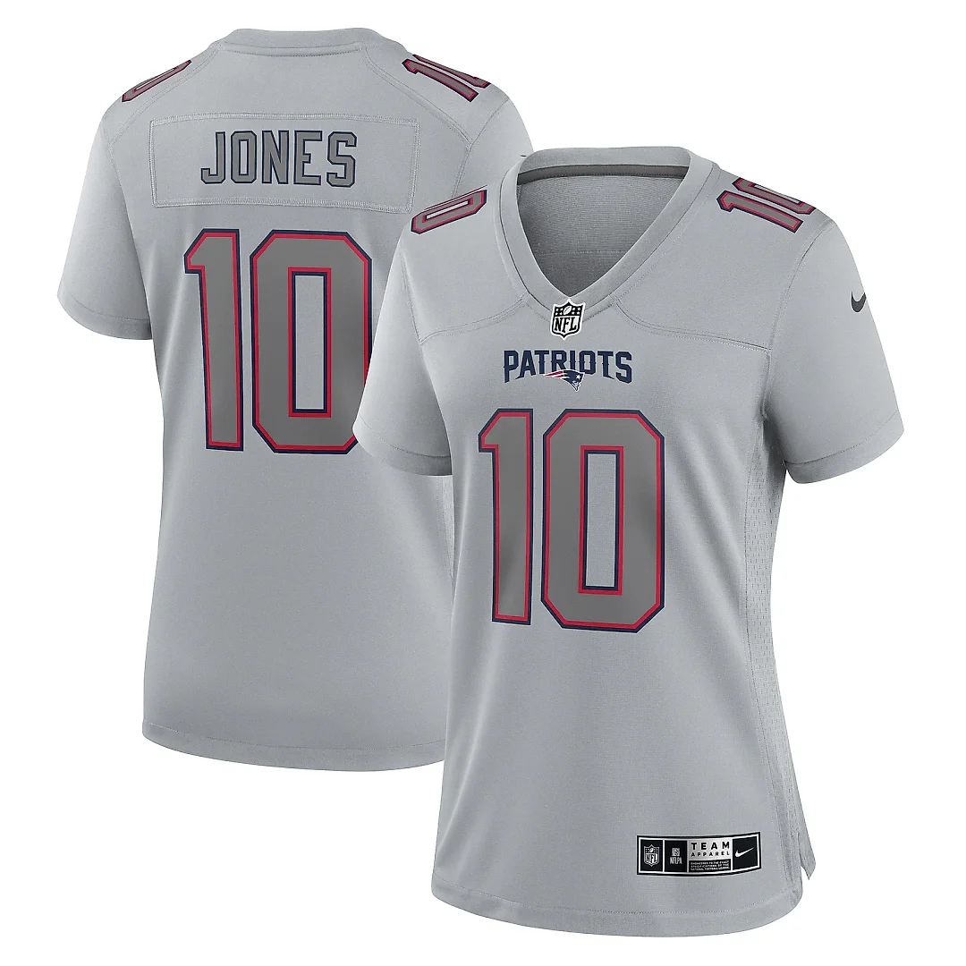 Zennovawear Women's New England Patriots Mac Jones Gray Atmosphere Fashion Game Jersey