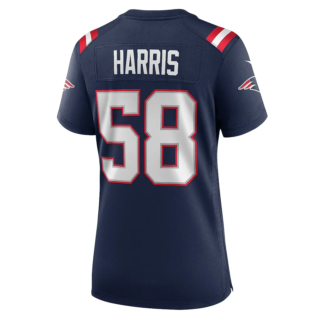 Zennovawear Women's New England Patriots Marcus Harris Navy Team Game Jersey