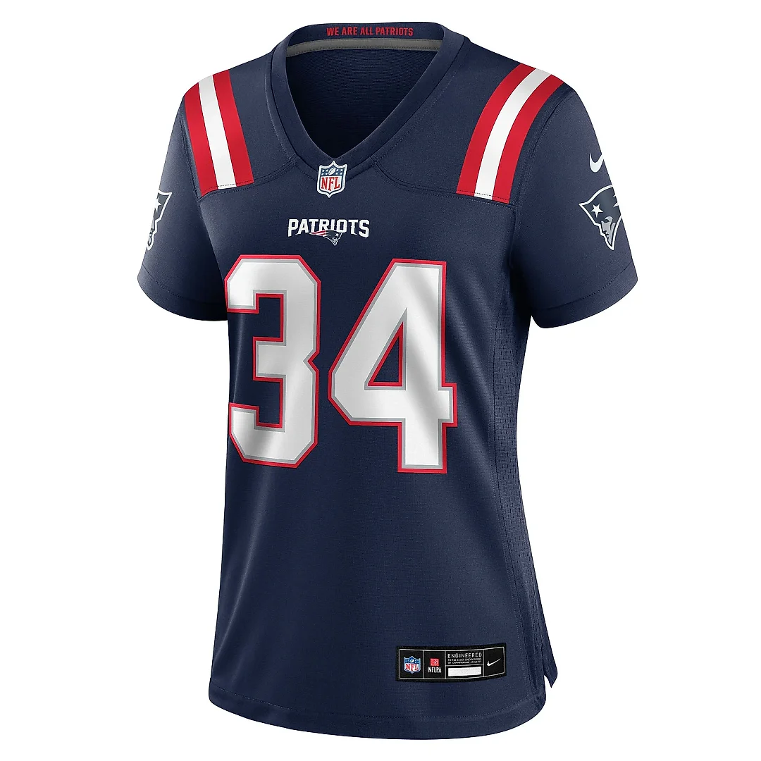 Zennovawear Women's New England Patriots Mark Perry Navy Team Game Jersey