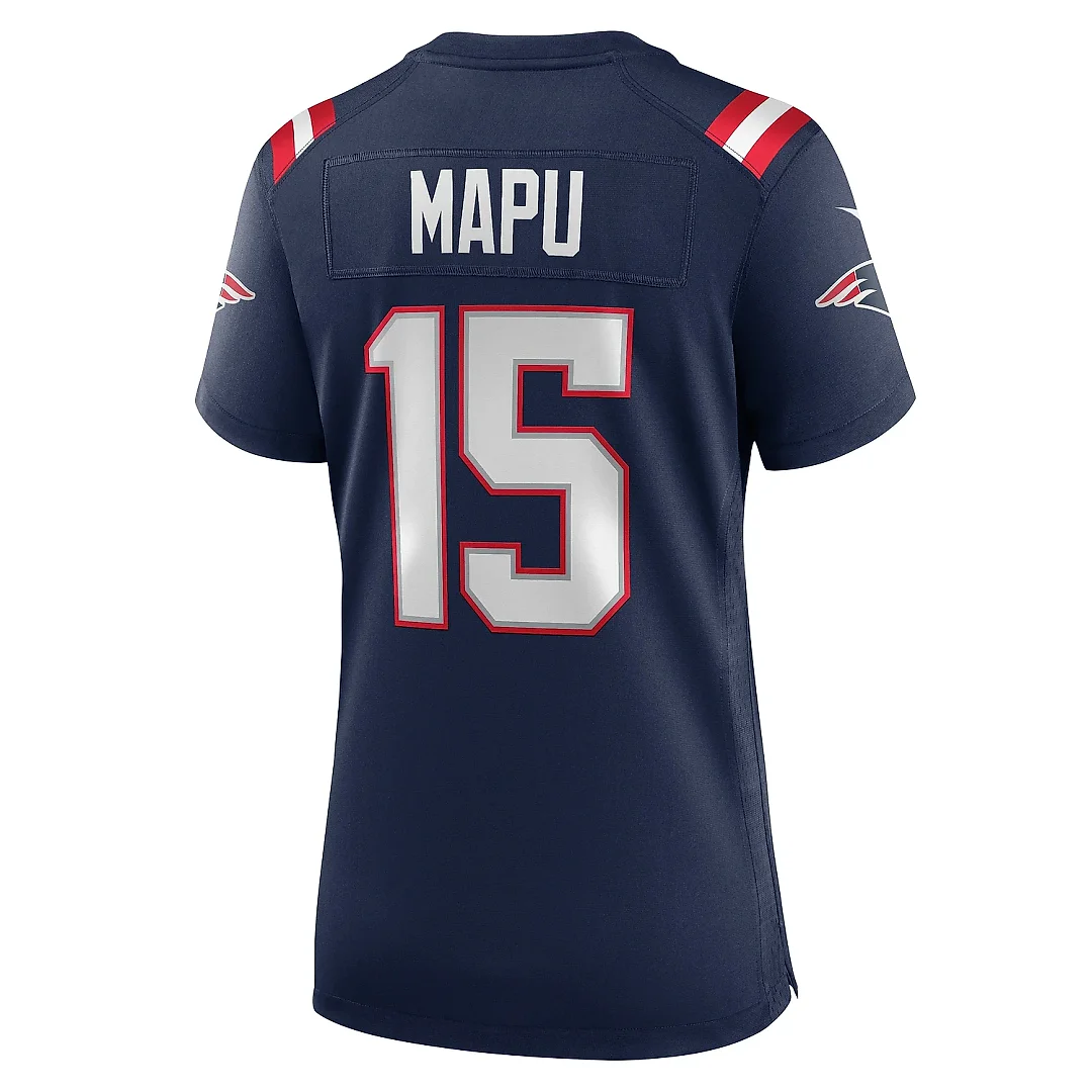 Zennovawear Women's New England Patriots Marte Mapu Navy Game Jersey