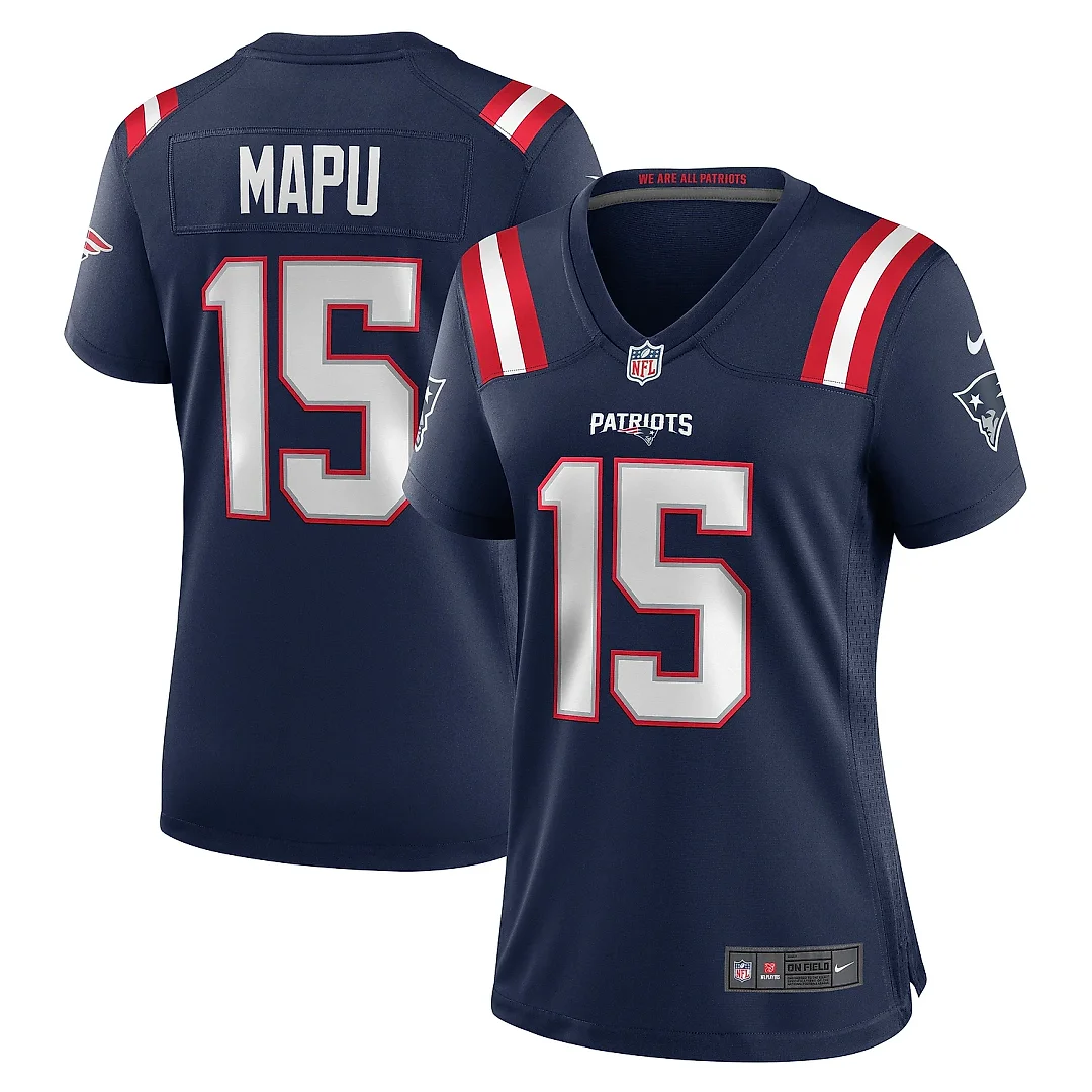 Zennovawear Women's New England Patriots Marte Mapu Navy Game Jersey