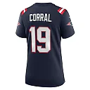 Zennovawear Women's New England Patriots Matt Corral Navy Team Game Jersey