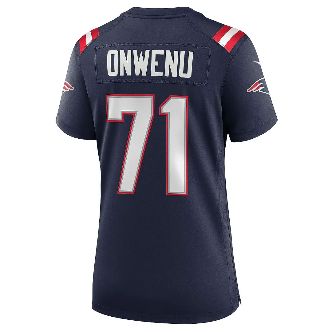 Zennovawear Women's New England Patriots Mike Onwenu Navy Team Game Jersey