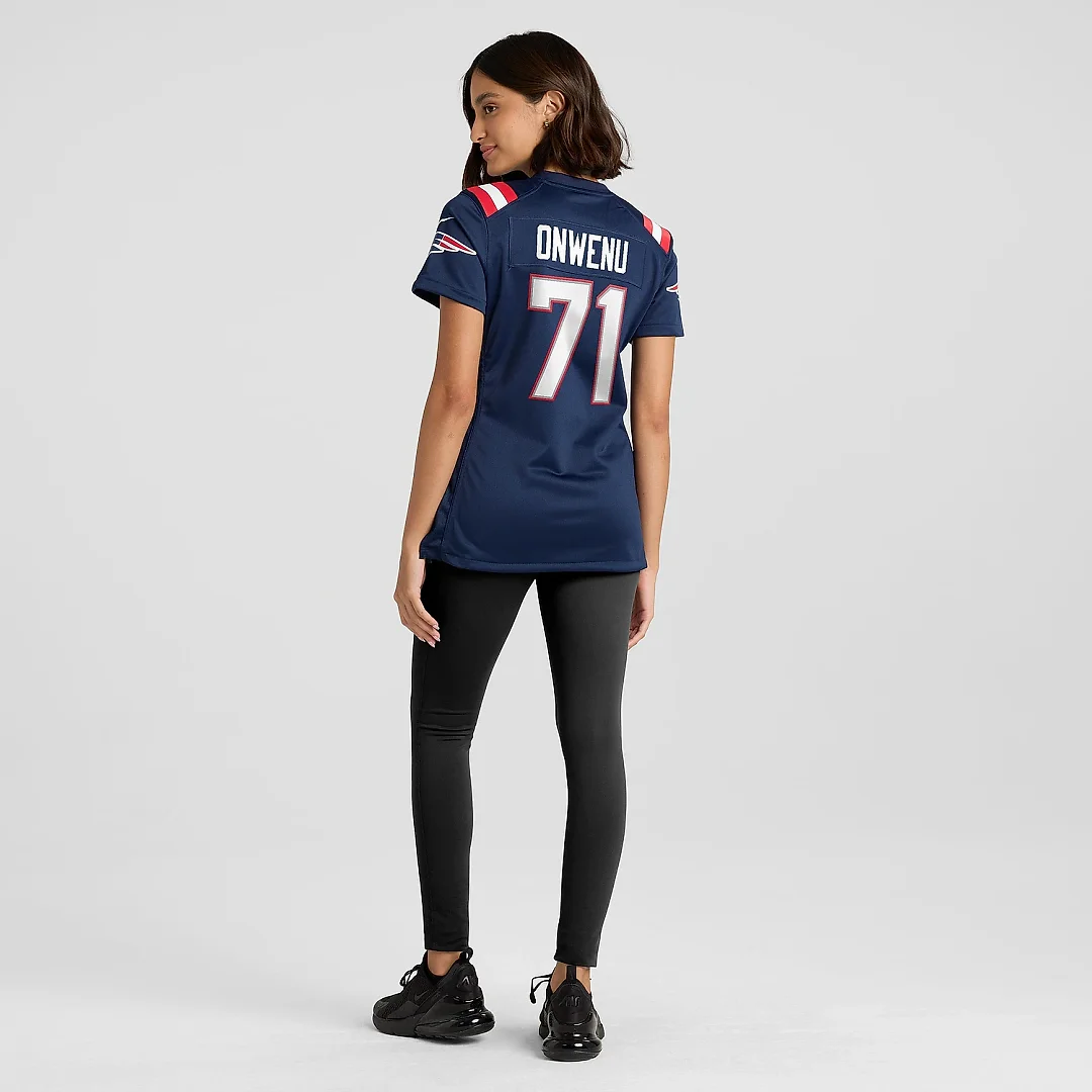 Zennovawear Women's New England Patriots Mike Onwenu Navy Team Game Jersey