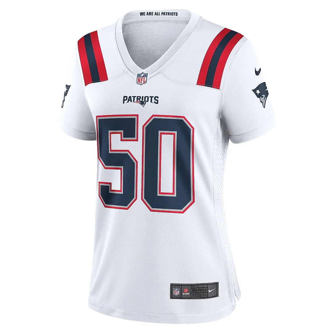Zennovawear Women's New England Patriots Mike Vrabel White Retired Player Game Jersey