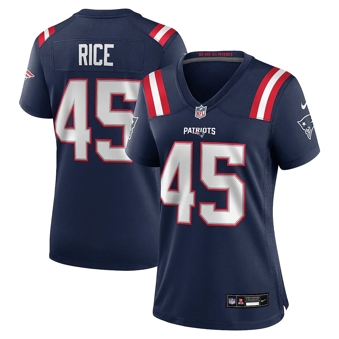 Zennovawear Women's New England Patriots Monty Rice Navy Game Jersey
