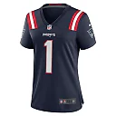 Zennovawear Women's New England Patriots Number 1 Bride Navy Game Jersey