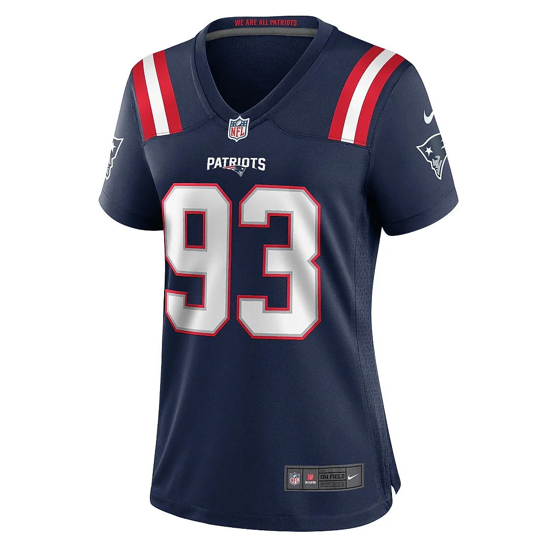 Zennovawear Women's New England Patriots Oshane Ximines Navy Game Jersey