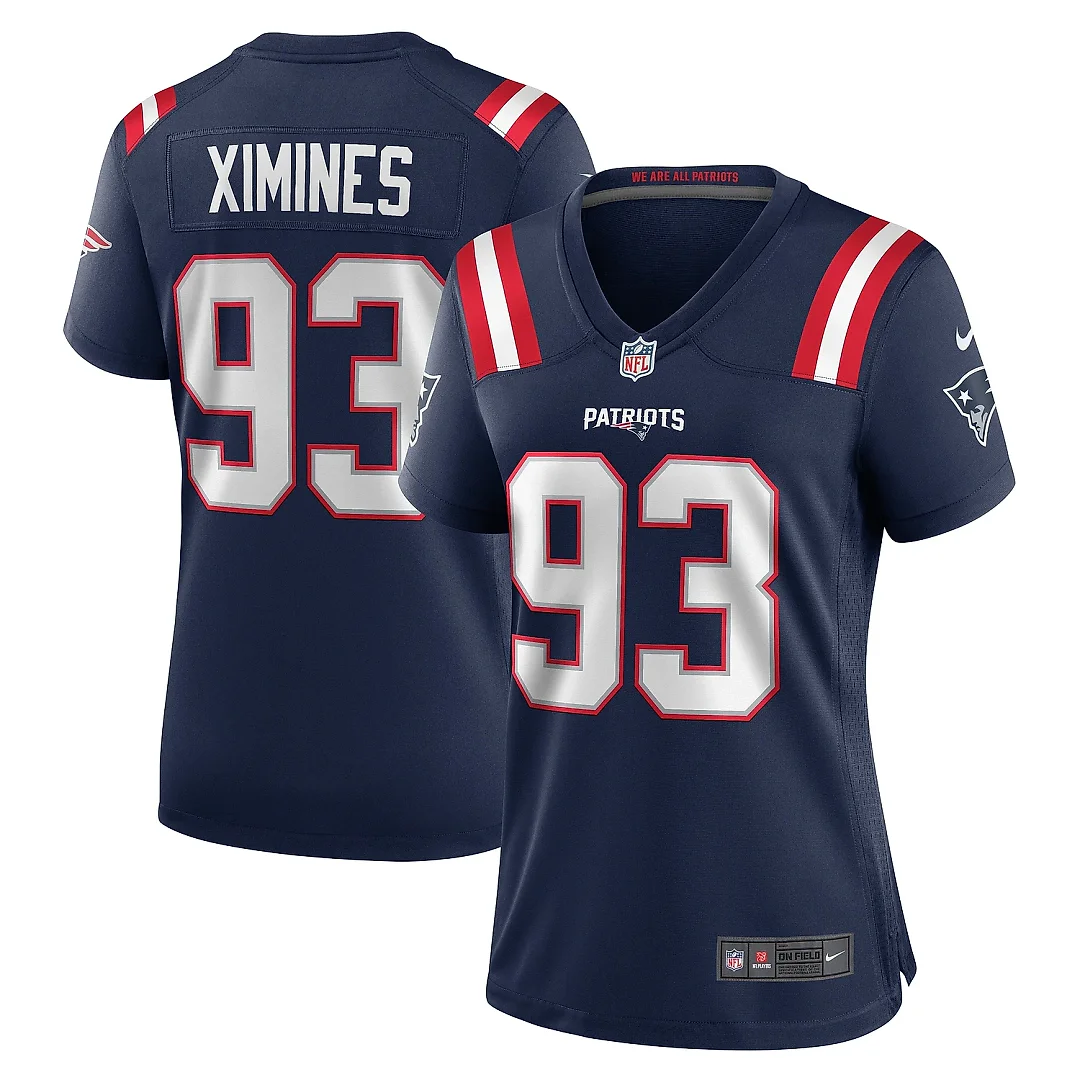 Zennovawear Women's New England Patriots Oshane Ximines Navy Game Jersey
