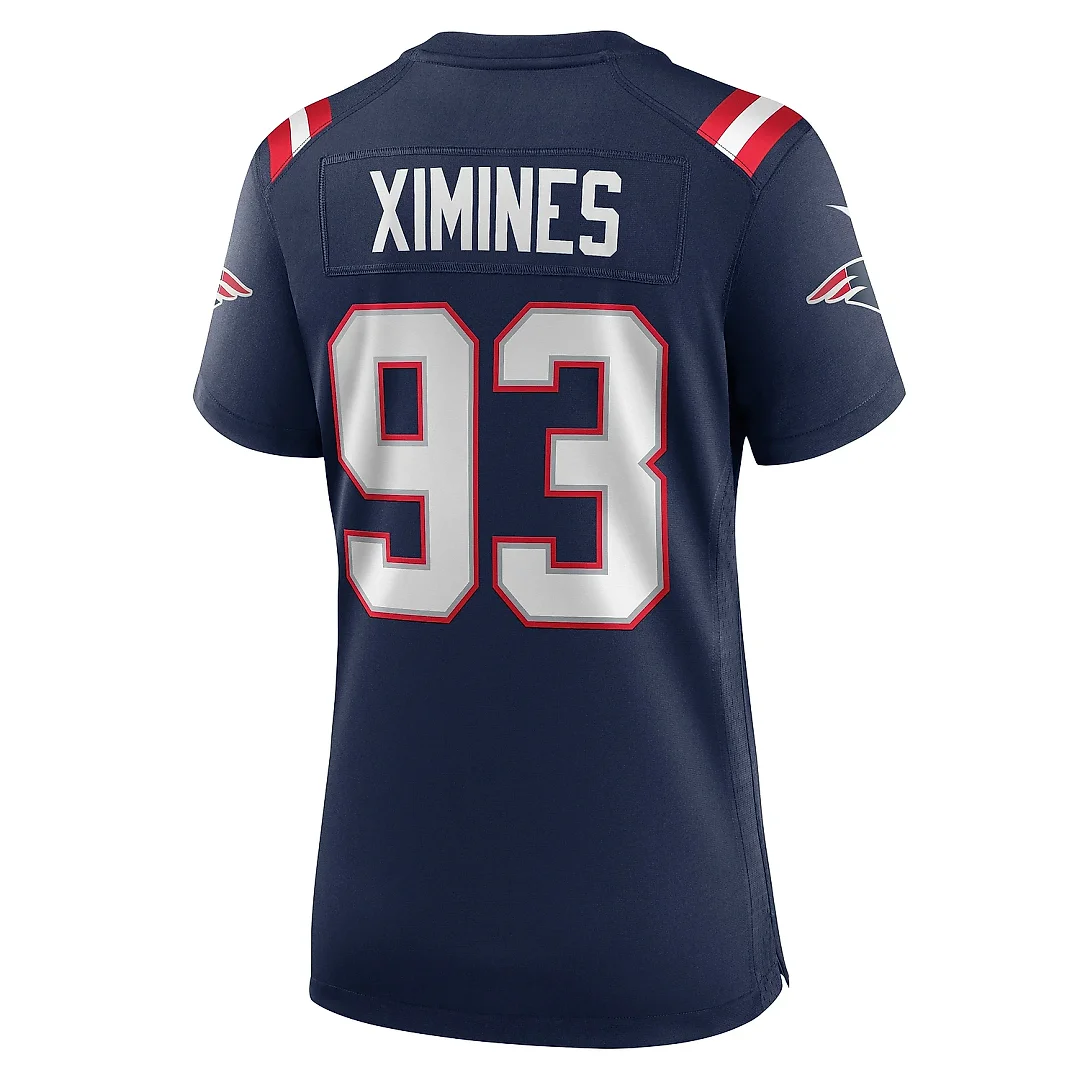 Zennovawear Women's New England Patriots Oshane Ximines Navy Game Jersey