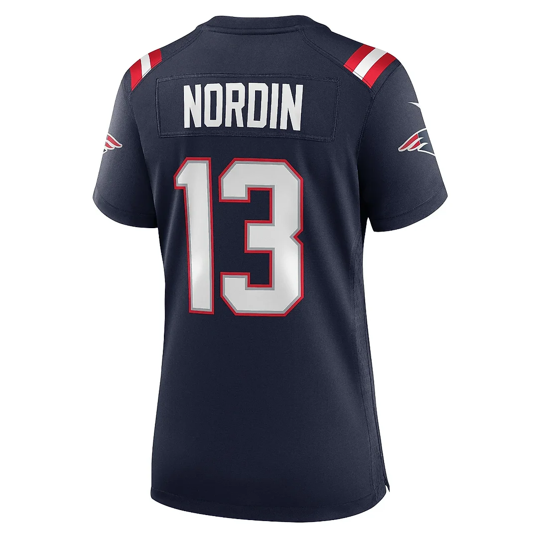Zennovawear Women's New England Patriots Quinn Nordin Navy Game Player Jersey