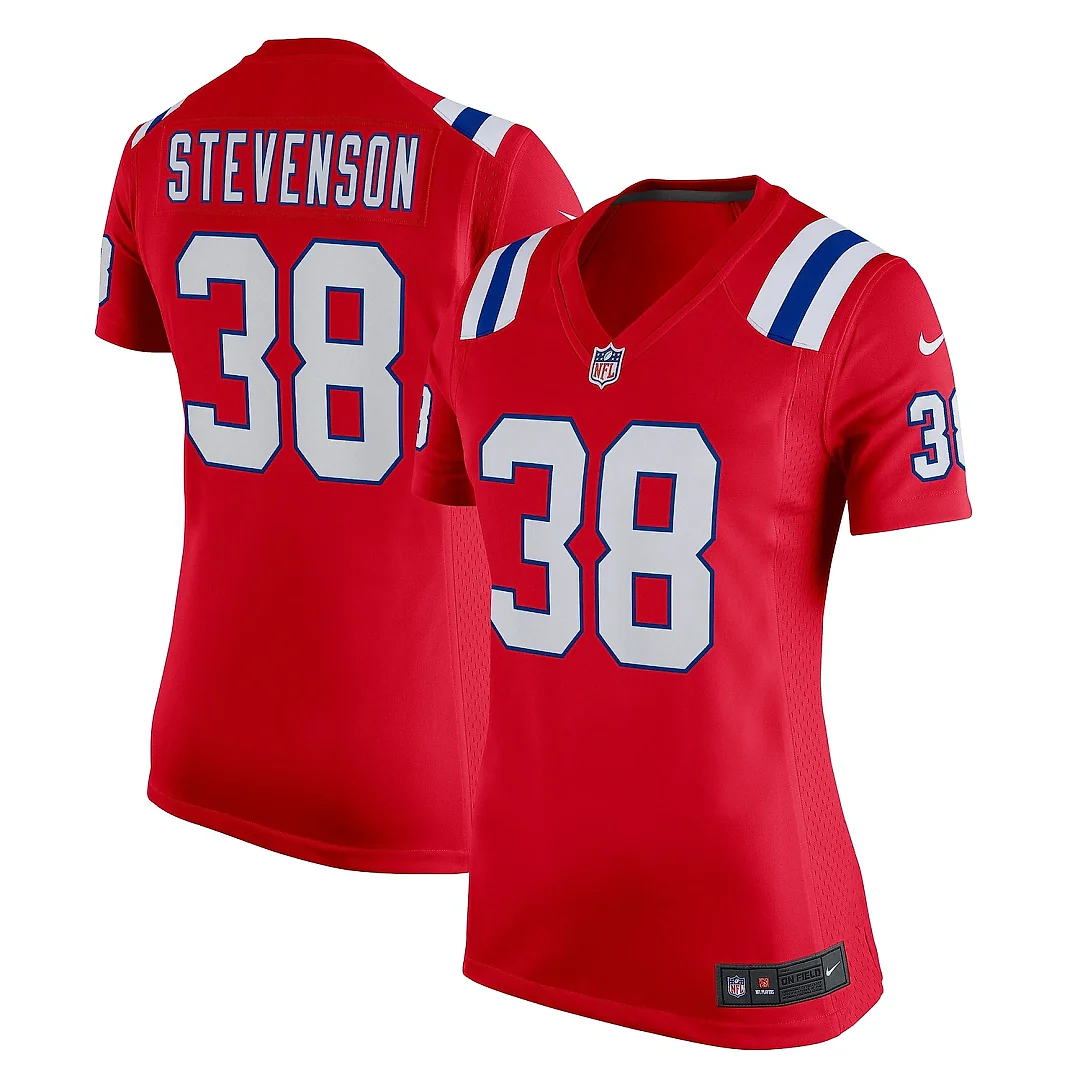 Zennovawear Women's New England Patriots Rhamondre Stevenson Red Alternate Game Player Jersey
